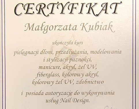 Perfect Lux Lashes MSP Nails Certyfikat