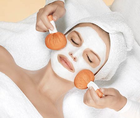 Vitamin with silk stamps massage